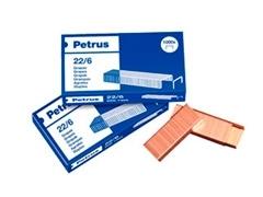 PETRUS CAJA DE 1000 GRAPAS DE 22/6 Y 24/6. COLOR COBREADA. REF 55721