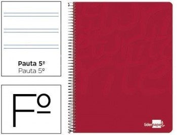 Cuaderno espiral liderpapel folio write tapa blanda 80h 60gr pauta 2,5 mm con margen color rojo