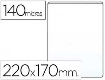 Funda portacarnet q-connect cuarto 140 micras pvc transparente 220x170mm