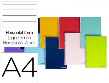 Cuaderno espiral liderpapel a4 micro smart tapa blanda 80h60gr horizontal 7mm doble margen 4 taladro