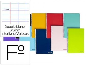 Cuaderno espiral liderpapel folio smart tapa blanda 80h 60gr rayado montessori 3,5mm con margen colo