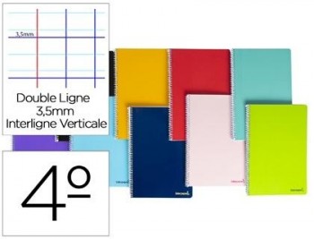 Cuaderno espiral liderpapel cuarto smart tapa blanda 80h 60gr rayado montessori 3,5mm colores surtid