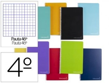 Cuaderno espiral liderpapel cuarto witty tapa dura 80h 75gr rayado nº 46 colores surtidos