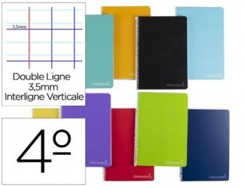 Cuaderno espiral liderpapel cuarto witty tapa dura 80h 75gr rayado montessori 3,5 mm colores surtido