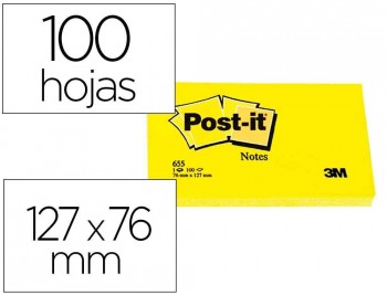 BLOC DE NOTAS ADHESIVAS QUITA Y PON POST-IT CON 100 HOJAS