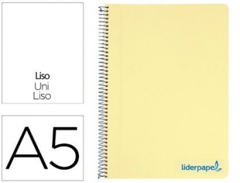 Cuaderno espiral liderpapel a5 micro wonder tapa plastico 120h 90g cuadro 5mm 5 bandas 6 taladros co