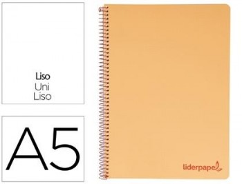 Cuaderno espiral liderpapel a5 micro wonder tapa plastico 120h 90g cuadro 5mm 5 bandas 6 taladros co