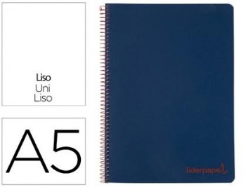 Cuaderno espiral liderpapel a5 micro wonder tapa plastico 120h 90g cuadro 5mm 5 bandas 6 taladros co