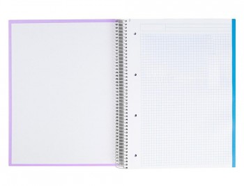 Cuaderno espiral liderpapel a5 micro jolly tapa forrada 140h 75 gr cuadro 5mm 5 bandas6 taladros col