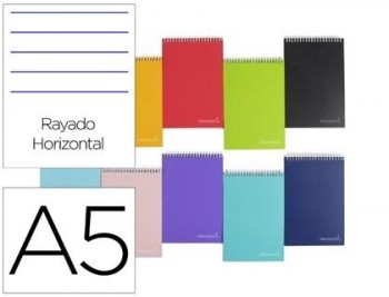 Cuaderno espiral liderpapel a5 micro witty tapa dura 140h 75gr horizontal 8mm 5 bandas 6 taladros co