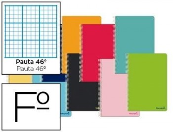 Cuaderno espiral liderpapel folio witty tapa dura 80h 75gr rayado n 46 colores surtidos