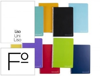 Cuaderno espiral liderpapel folio witty tapa dura 80h 75gr liso sin margen colores surtidos