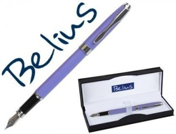 Pluma belius marsella lavanda tinta azul en estuche