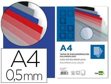 Tapa encuadernacion liderpapel polipropileno a4 0.5 mm paquete de 100 unidades VARIOS COLORES