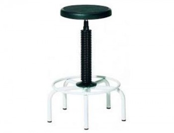 Taburete rocada estructura metalica regulable en altura asiento en pvc negro con base de 5 pies altu