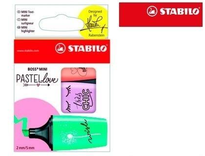 Rotulador stabilo boss mini pastellove estuche con asa de VARIOS COLORES