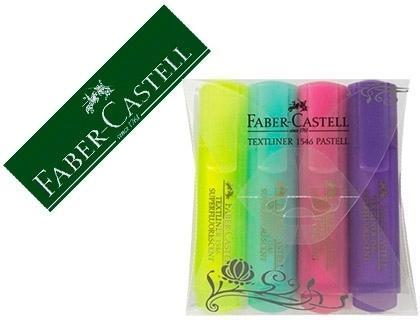 Rotulador faber fluorescente 1546 color pastel estuche 4 / 8 unidades surtidas