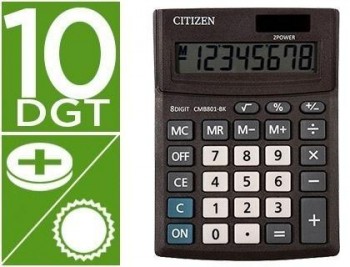 Calculadora citizen sobremesa business line eco eficiente solar y pilas 10 digitos 136x100x32 mm