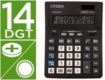 Calculadora citizen sobremesa business line eco eficiente solar y pilas 14 digitos 200x157x35 mm
