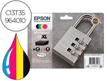 Ink jet epson 35xl workforce pro wf-4720dwf / 4725dwf / 4730 dtwf / 4740 dtwf multipack 4 negro amar