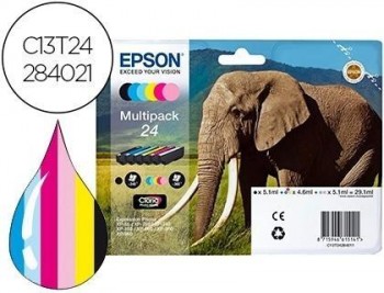 Ink jet epson 24 claria expression xp-55 / 750 / 760 / 850 /860 / 950 / 960 multipack de 6 colores