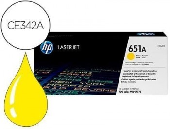 Toner hp 651a laserjet mfp m775dn / m775f / m775z / m775z amarillo 16.000 paginas