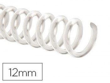 Espiral plastico q-connect transparente 32 5:1 12mm 1,8mm caja de 100 unidades