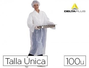 Bata delta plus polietileno sencilla talla unica caja de 100 unidades