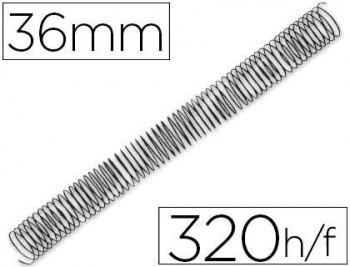 Espiral metalico q-connect 64 5:1 36mm 1,2mm caja de 25 unidades