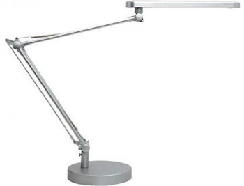 Lampara de escritorio unilux mambo led 5,6w doble brazo articulado abs y aluminio base 19 cm