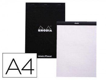 Bloc nota rhodia black dot pad din a4 80 hojas 80 g/m2 liso con puntos negros 5 mm perforado