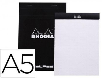 Bloc nota rhodia black dot pad din a5 80 hojas 80 g/m2 liso con puntos negros 5 mm perforado