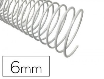 Espiral metalico q-connect blanco 64 5:1 6 mm 1mm caja de 200 unidades