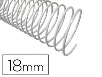 Espiral metalico q-connect blanco 64 5:1 18mm 1,2mm caja de 100 unidades