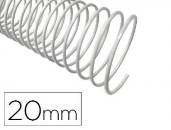 Espiral metalico q-connect blanco 64 5:1 20mm 1,2mm caja de 100 unidades