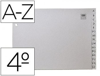 SEPARADOR ALFABETICO ELBA PLASTICO 120 MC CUARTO 2 TALADROS A-Z GRIS