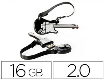 MEMORIA USB TECHONETECH FLASH DRIVE 16 GB 2.0 GUITARRA BLACK&WHITE ONE