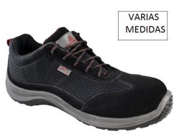 Zapatos de seguridad deltaplus asti piel de serraje afelpado suela de composite negro