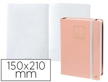 LIBRETA QUO VADIS LIFE JOURNAL INFINITE DOTS PUNTOS 15X21 CM 224 HOJAS TAPA SIMILPIEL ROSA