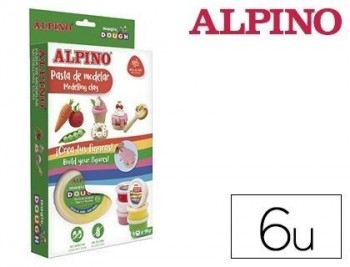 Pasta alpino para modelar magic dough foodie caja de 6 colores de 40 gr