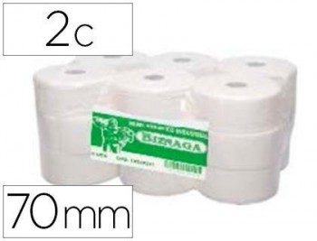 Papel higienico jumbo 2/c celulosa blanca mandril 70 mm para dispensador kf16756