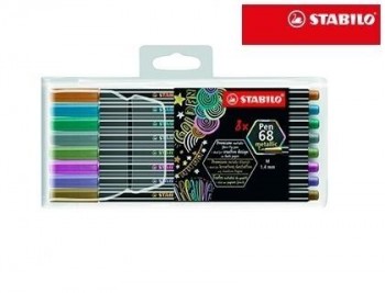 Rotulador stabilo punta de fibra pen 68 metallic estuche plastico  colores surtidos