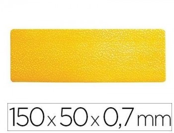 Simbolo adhesivo durable pvc forma de linea para delimitacion suelo amarillo 150x50x0,7 mm pack de 1