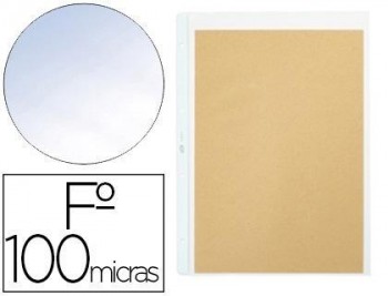 Funda pardo cuatro taladros pvc 100 micras con refuerzo lomo transparente