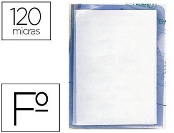 Carpeta dossier uñero plastico q-connect folio 120 micras transparente
