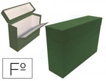 Caja transferencia mariola T/Folio- doble carton forrado geltex lomo 20 cm color verde