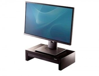Soporte fellowes para monitor designer suites ajustable 3 alturas con bandeja negro 406x111x244 mm h