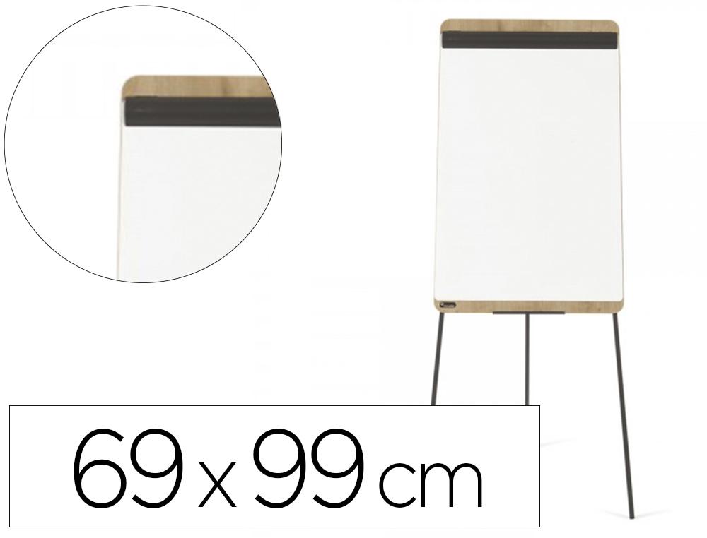 PIZARRA BLANCA ROCADA TRIPODE LACADA MAGNETICA BRAZO EXTENSIBLE TABLERO COLOR ROBLE 69X99 CM ALTURA