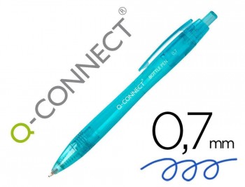 BOLIGRAFO Q-CONNECT RETRACTIL DE PLASTICO RECICLADO 0,7 MM TINTA COLOR AZUL