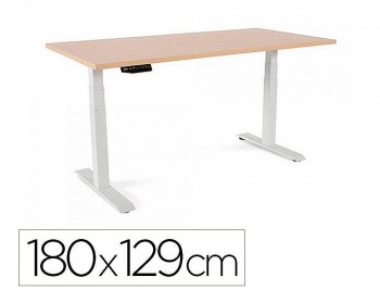 MESA ROCADA REGULABLE EN ALTURA ELECTRICAMENTE HASTA 129 CM ESTRUCTURA DE ACERO TABLERO 180 CM COLOR